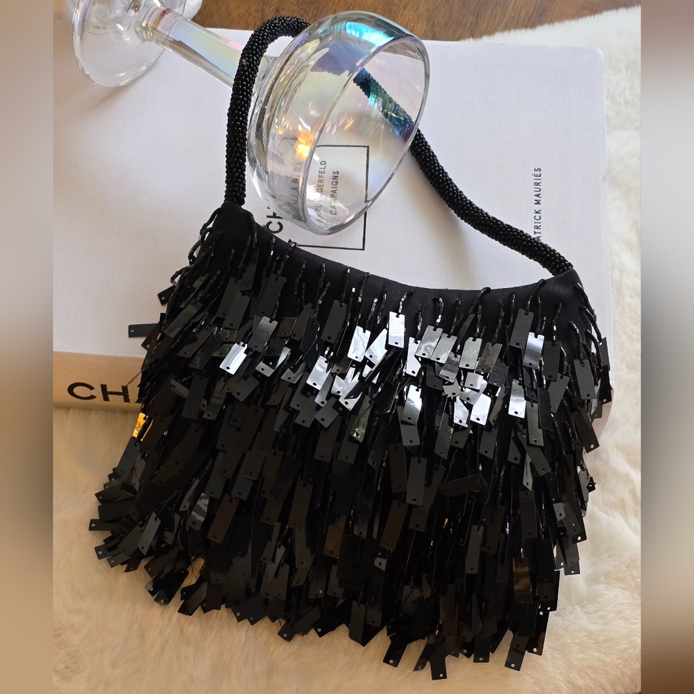 Fun And Flirty Chic Black Sequin Bag
